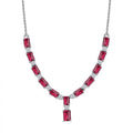 D'Joy Tanzanian Wine Garnet and Moissanite Necklace 18-20 Inches in Platinum Over Sterling Silver 10.80 ctw - Sticky add to cart bar