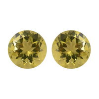 Set of 2 AAA Brazilian Green Gold Quartz (Rnd 11 mm) 8.64 ctw