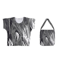 Tamsy Colorful Circle Knit Shirt with Canvas Bag - One Size Fits Most