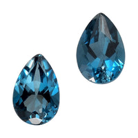 Set of 2 London Blue Topaz (Pear 6x4 mm) 0.85 ctw Loose gemstone