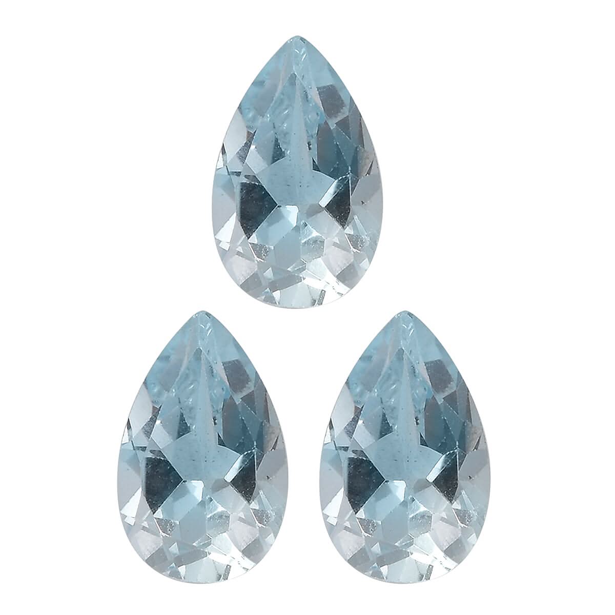 Set of 3 Sky Blue Topaz (Pear 8x5 mm) 2.57 ctw