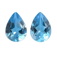 Set of 2 AA Swiss Blue Topaz (Pear 7x5 mm) 1.41 ctw Loose Gemstone