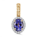 Luxoro Premium Tanzanite and Moissanite 1.75 ctw Pendant in 10K Yellow Gold - Sticky add to cart bar