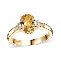 Certified & Appraised Luxoro 10K Yellow Gold AAA Brazilian Heliodor, Diamond (G-H, I2-I3) Ring (Size 10.0) 1.60 ctw