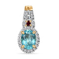 Luxoro Premium Madagascar Paraiba Apatite and Rubellite, G-H I2 Diamond 1.60 ctw Pendant without Chain in 10K Yellow Gold - Sticky add to cart bar