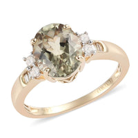 LUXORO 14K Yellow Gold  AA Premium Turkizite, Diamond (G-H, I2) Ring (Size 8.0) (3 g) 2.60 ctw
