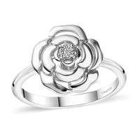 White Diamond Accent Ring in Sterling Silver (Size 10.0)