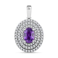 Certified & Appraised Rhapsody 950 Platinum AAAA Madagascar Purple Sapphire and E-F VS Diamond Pendant 1.30 ctw - Sticky add to cart bar
