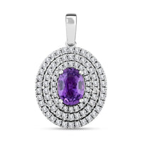 Certified & Appraised Rhapsody 950 Platinum AAAA Madagascar Purple Sapphire and E-F VS Diamond Pendant 1.30 ctw