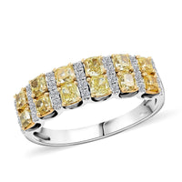 Modani 14K Yellow & White Gold Natural Yellow and White Diamond (I2-I3) Ring (Size 10.0) 1.25 ctw