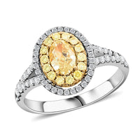 Modani 18K Yellow and White Gold Natural Yellow and White Diamond (I2-I3) Ring (Size 10.0) 1.15 ctw