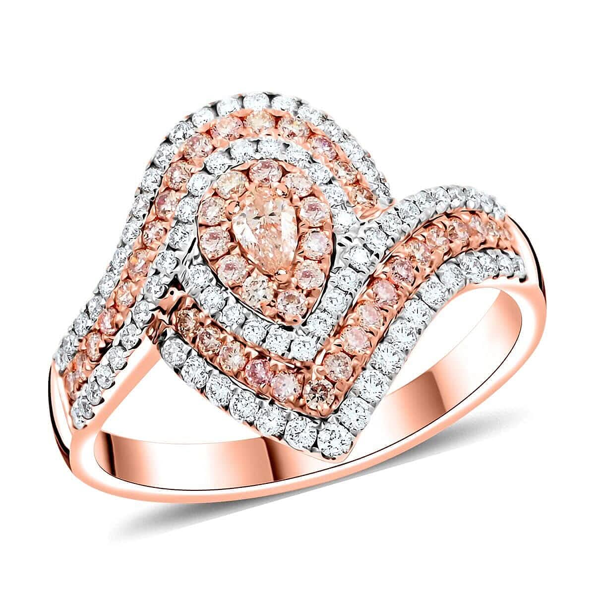 Modani 14K Rose Gold Natural Pink Diamond I2-I3 Ring (Size 10.0) 1.25 ctw