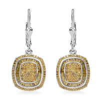 White Diamond 1.00 ctw Earrings in Rhodium Over Sterling Silver