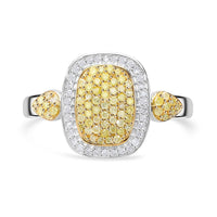 Natural Yellow and White Diamond (I3) Ring in Vermeil YG Over Sterling Silver (Size 10.0) 0.50 ctw