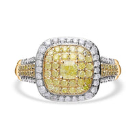 Luxoro 10K Yellow Gold Natural Yellow and Diamond (I1-I2) Ring (Size 6.0) 1.00 ctw