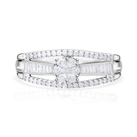 TLV Diamond Ring in Platinum Over Sterling Silver (Size 8.0) 0.50 ctw