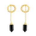 Obsiddian Earrings in Goldtone 17.00 ctw - Sticky add to cart bar