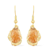 Citrine Earrings in Goldtone 19.00 ctw