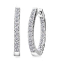 Luxuriant Lab Grown Diamond (VS) Hoop Earrings in Platinum Over Sterling Silver 0.75 ctw - Sticky add to cart bar
