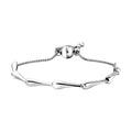 Karis Raindrop Link Bolo Bracelet in Platinum Bond and Stainless Steel - Sticky add to cart bar