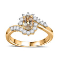 AAA Turkizite, Moissanite Ring in 18K Vermeil YG Over Sterling Silver (Size 10.0) 0.90 ctw - Sticky add to cart bar