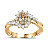 AAA Turkizite, Moissanite Ring in 18K Vermeil YG Over Sterling Silver (Size 10.0) 0.90 ctw
