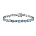 Epic Deal Premium Batroke Blue Apatite, Moissanite Bracelet in Rhodium Over Sterling Silver (6.50 In) 11.00 ctw - Sticky add to cart bar
