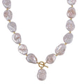 White Keshi Pearl Necklace in 14K Yellow Gold Over Sterling Silver 20 Inches - Sticky add to cart bar