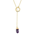 Amethyst Necklace (18 Inches) in Goldtone 8.00 ctw - Sticky add to cart bar