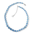 Aquamarine Beaded Necklace 18-20 Inches in Rhodium Over Sterling Silver 185.00 ctw - Sticky add to cart bar