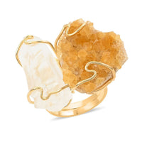 African Amethyst, Crystal Ring in Goldtone (Size 7.0) 40.00 ctw