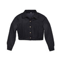 Black Short Fleece Jacket with Fringe - S - Sticky add to cart bar