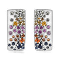 GP Royal Art Deco Collection Multi Sapphire Earrings in Rhodium Over Sterling Silver 1.90 ctw - Sticky add to cart bar