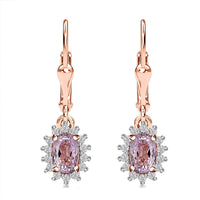 Premium Martha Rocha Kunzite and Moissanite Sunburst Earrings in Vermeil Rose Gold Over Sterling Silver 1.70 ctw