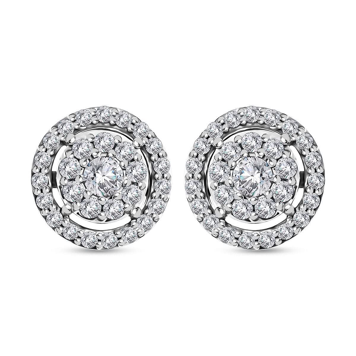 JCK Vegas Deal 10K White Gold Luxuriant Lab Grown Diamond Earrings 0.75 ctw