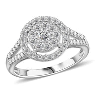 10K White Gold Diamond Ring (Size 10.0) 0.75 ctw