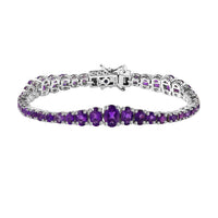 GP African Amethyst Bracelet in Rhodium Over Sterling Silver (6.50 In) 9.80 ctw