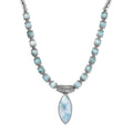 Larimar Necklace 18-20 Inches in Black Oxidized Sterling Silver 72.50 ctw - Sticky add to cart bar