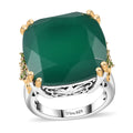 Green Onyx, Chrome Diopside Ring in Vermeil YG and Platinum Over Sterling Silver (Size 10.0) 18.75 ctw - Sticky add to cart bar