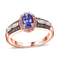 AAA Tanzanite, Multi Gemstone Ring in 18K Vermeil RG Over Sterling Silver (Size 7.0) 1.65 ctw - Sticky add to cart bar