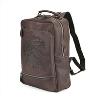 Italy Retro Noble Collection Camel Genuine Leather Backpack Bag (11.4"x4.9"x16") With Handle Drop and Adjustable Double Shoulder Strap