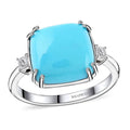 Rhapsody AAAA Sleeping Beauty Turquoise and E-F VS Diamond 4.85 ctw Ring in 950 Platinum 5.25 Grams - Sticky add to cart bar