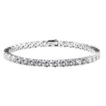 Moissanite (Rnd 5 mm) Tennis Bracelet in Platinum Over Sterling Silver (6.50 In) 14.10 ctw - Sticky add to cart bar