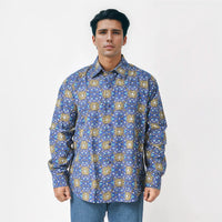 Tamsy , 100% Cotton Navy Plaid Printed Mens Shirt  , Colour - Navy, Size-S , Length- 29 Inc And Chest- 24