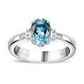 Luxoro 10K White Gold Premium Santa Maria Aquamarine, Diamond (G-H, I2) Ring (Size 6.0) 1.20 ctw - Sticky add to cart bar