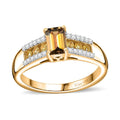Golden Tanzanite, Multi Gemstone Ring in 18K Vermeil YG Over Sterling Silver (Size 7.0) 1.00 ctw - Sticky add to cart bar
