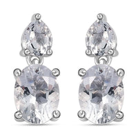 Brazilian Petalite Celebrity Earrings in Rhodium Over Sterling Silver 2.35 ctw
