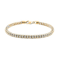 10K Yellow and White Gold 4mm Bracelet (8.50 In) 10.50 Grams