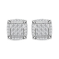 10K White Gold Diamond I2-I3 Earrings 1.00 ctw