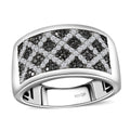 GP Royal Art Deco Collection Black Diamond (IR), Diamond Men's Ring in Rhodium Over Sterling Silver (Size 10.0) 0.75 ctw - Sticky add to cart bar